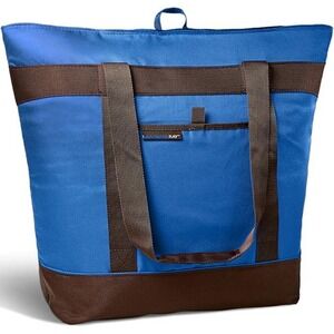 Rachael Ray Insulated Leakproof Cooler Tote Bag Blue Brown Keeps Ice 8+ Hours
